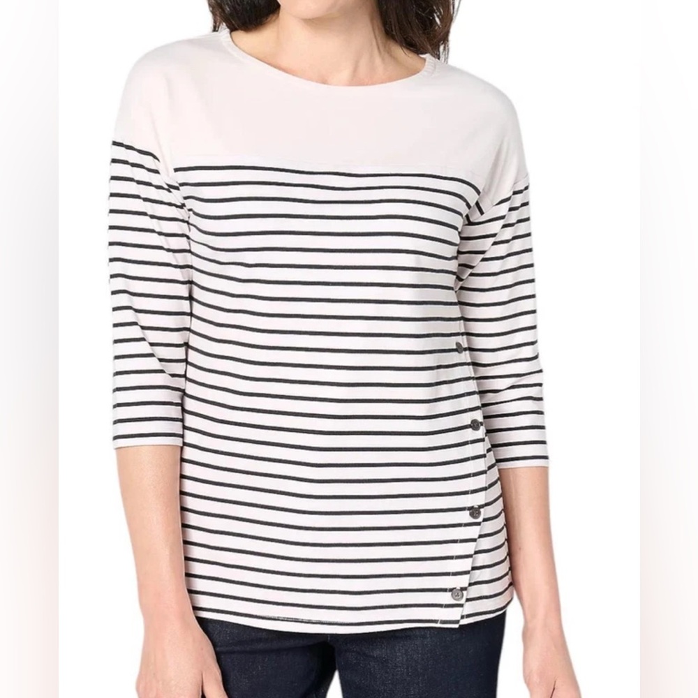 NWT Cuddl Duds Cotton Striped Casual Top / XL